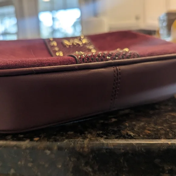 Michael Kors Burgundy Studded FANNY Bag - Picture 2 of 4